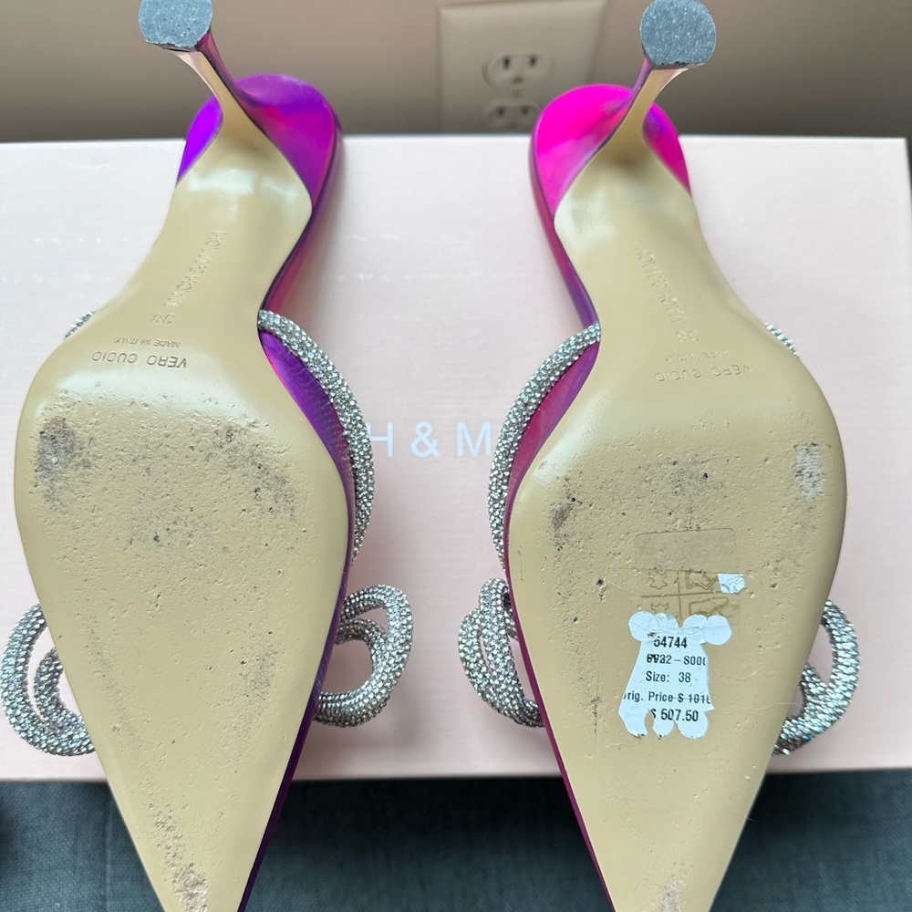 Mach And Mach Double Bow Mule In Fuchsia In Size … - image 3